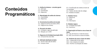 Conteúdos
Programáticos
 