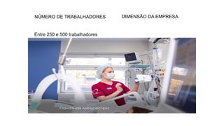 NÚMERO DE TRABALHADORES DIMENSÃO DA EMPRESA
Entre 250 e 500 trabalhadores
 