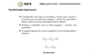 TEAC |UFCD 6033 - TRANSFORMADORES
27
Ricardo Santos
Transformador Ideal (cont.)
 