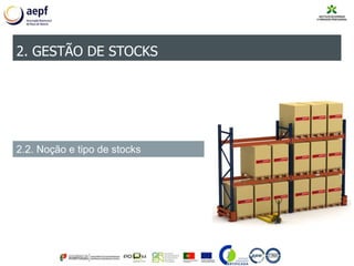 2. GESTÃO DE STOCKS
2.2. Noção e tipo de stocks
 