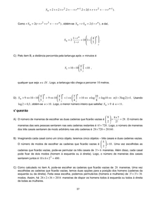 D) A quantidade de gesso que pode ser formada, no máximo, pela reação de 44,8 litros de SO2 (g) lançado na
   atmosfera, nas CNTP.

                                                  Reações dos óxidos com água:

                                                      SO2(g) + 1/2O2(g)      SO3(g)

                                                      SO3(g) + H2O(l)     H2SO4(aq)

                                   1 mol de SO2        1 mol de H2SO4      22,4 L de SO2 nas CNTP.

                         X mol de SO2      44,8 litros de SO2 (g) = 2,0 mol’s = 64,0 x 2 = 128,0 g de SO2



                                       64,0 g de SO2       98,0 g de H2SO4    136,0 g de CaSO4

                                               128,0 g de SO2             X g de CaSO4


                                           272,0 g de CaSO4 (gesso)




   x   48(67­2



A) 2-isopropil-4-metilex-2-enal

B)

                               O                           O
                                                  O
                                   H                           H


                    $                                  



C) A substância A possui uma ligação dupla e um carbono assimétrico, portanto são possíveis          TXDWUR   estereoisômeros
para essa substância.

D) Os TXDWUR estereoisômeros são opticamente ativos: cis (dextrógiro e levógiro) e trans (dextrógiro e levógiro)

E)

                                   CN

                                        OH
           Cianoidrina

F)

                         CH3

                            OH
 