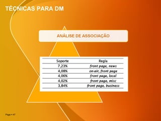 Page  47
TÉCNICAS PARA DM
 