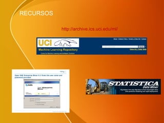 RECURSOS
http://archive.ics.uci.edu/ml/
 