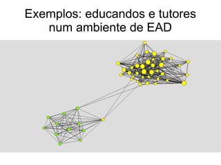 Exemplos: educandos e tutores
num ambiente de EAD

 