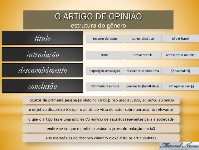 Artigo de opiniao redacao