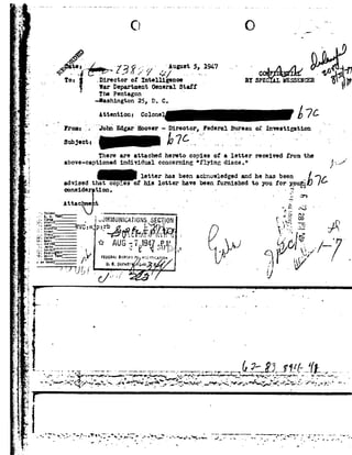 »:-
"II
n_
-I
p
92,_
'0
'3
+~
1-.
- ¬'
=3 £9f .
K
I
L
1F
4.
.92
57- i
I+.
w7. -
1_. - P»-r. I_
J - 1.
'-a',':=
¬
J2 ;
N
U
r 5
I»
K
.-P
H 1
r .
T ¬:'_' i.5
1-". '.2
V.l Y.
_. lg F
=-'2 '§
;- a"'-
:e"§ cg-;_ .
£- La-. --
1.; - .¢
9-:
F .
4;
1. Pi
{'1
'1?
'1L_
- -".j
: -I1
. 3.5"?
2-.a_
J. ii _92
54* _
.£¢.- -:1.
Q 0 Ja_; 1-.
y
@*?c :e14+»*>~YB1*>co l WW cwO:QDirectorof Intelligence B1SPECL MESSENGEliar Department General Staff
.The Pentagon '
-Ihehington 25, D. C.
A76
p _f Iron: Q""John Edgar oover- Director,FederalBureaoo1 _ Investigation If
smw+.I...-l -;]Mog o, c
There areattached hereto copies oi a letter received from the I
above-captioned individualconcerning "flyingdiscs."
letter has beenacknowledged andhe hasbeen _é76advised that cop_es ofhis letter have beenIurniehcd to you for gong
coneide ticn. 1 .r. _-i - 4, e_*_j
-'~ n1 ~31
- _-,
'Attac t' _ ____ - - la : '"
-. Teleon
3;; §;;_§§Ff *_ 5.,dMMUNlCATIONSSECTION.Lana" " ' "-__,1-»b L gr }-.__ . ." - 92__A-|
-.?.::;::: _ = °P- 1-; 92,;;-~z::::,. ----- ~ e-r~- 1--» 5 = 1. -.
m . -
12- AUGi:7E194J5gI%: VIpd /__ o.hendon i
'3". Plll lli n
"'""--Zrguinu Bllltuqm.n . ;_ :]'g;;_Qf9,.7" "* #* _é_ %3.D Am pe'i' - ~
-:17 5. _!'£P =Je. o -
' a
IF 92
. V ~' 11., - ' .
3
&1» £3 wt *1;" " '~vv e- - *- --->--~-~ ~-- -- ---- ---- ----_- 4- e.-~ -.¢ 7.__-2- r . WIv- - - r--- _ _¢p»_|--P--o---I qs- -.. -1?, 7--I -_--,---.--_ FF, ._._._.
' -,,"'.'.c.'"'2i-/w* ~r'"P4I:'.» ¢__-An*f-,,pww!0-'92,=92__-+'r$r-I'*"" .""" "-;~;q--;:~+-z~-'.*-~---.. e~.~- .'~ .[ 1c -:k '»~n#* 92'~- r 'L" -' X» "._"_' '"- 1'" -i"'--I I P ' . ';- 'li~ ,92 -.. -- -" -~ 8*. -. 5- .,- ..»- -'-,
"'7". ~'-"'---"11,;-_¬» --* -¢_:~"1,;*~_o-3 : -*1"?-~r,,-»:f*-e~_._.- ;,,.~»..92_.92-~.=.'.~.1=-:-..,':<-==-Fe.-~. -_--Q " I'~':fr? _ -rs " ~».. Q . . . _ . . . V .. -
 