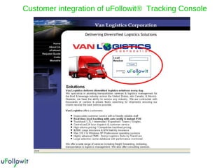 Customer integration of uFollowit®  Tracking Console 
