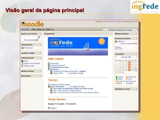 Visão geral da página principal
 