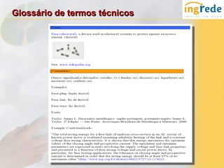Glossário de termos técnicos
 