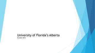 University of Florida’s Alberta
October 2015
 