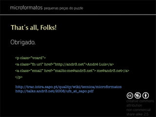 Microformatos - pequenas peças do puzzle
