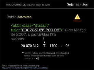 Microformatos - pequenas peças do puzzle