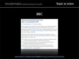 Microformatos - pequenas peças do puzzle