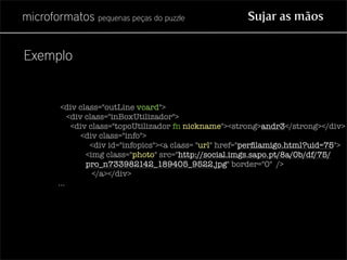 Microformatos - pequenas peças do puzzle
