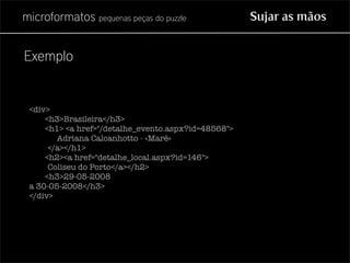 Microformatos - pequenas peças do puzzle