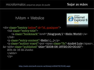 Microformatos - pequenas peças do puzzle