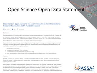 Open Science Open Data Statement
 