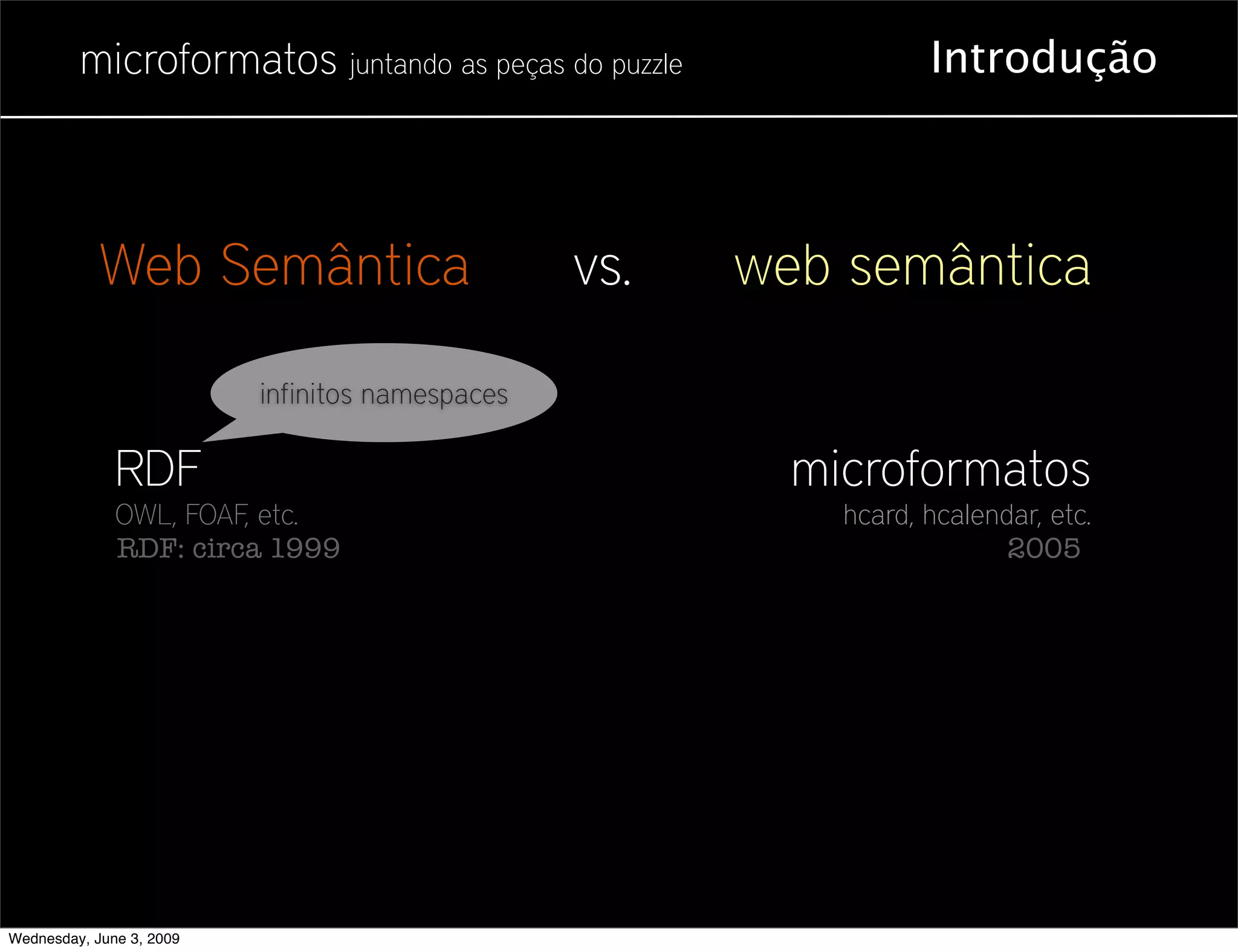 Microformatos - 2009 - Juntando as Peças do Puzzle