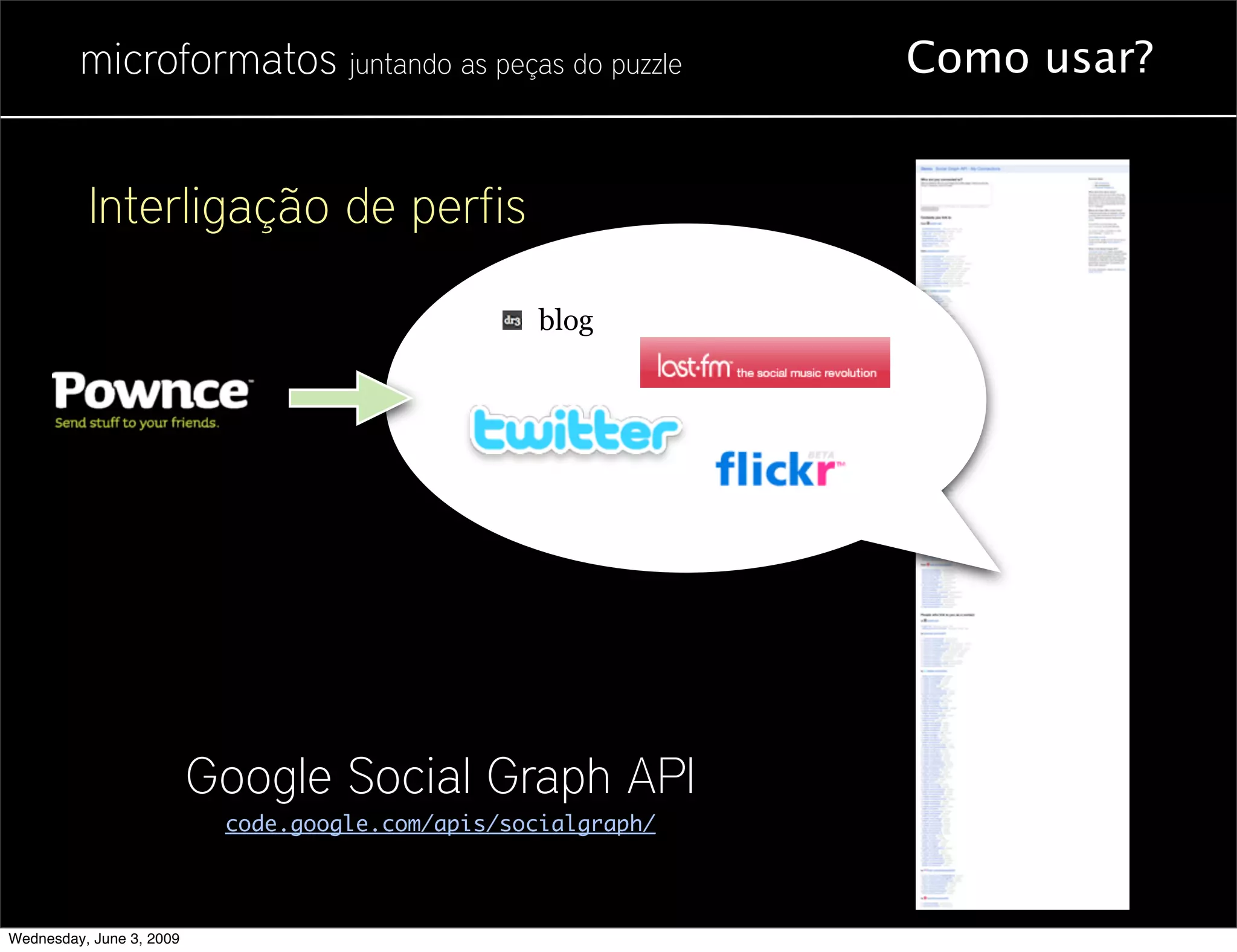 Microformatos - 2009 - Juntando as Peças do Puzzle