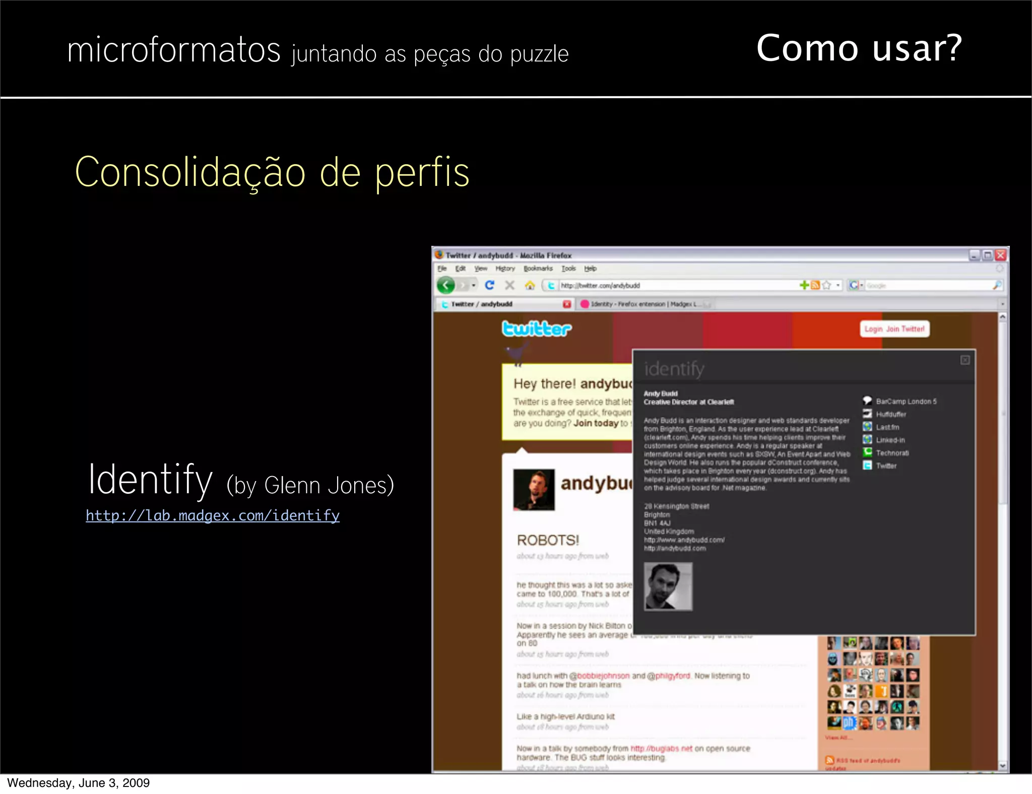 Microformatos - 2009 - Juntando as Peças do Puzzle