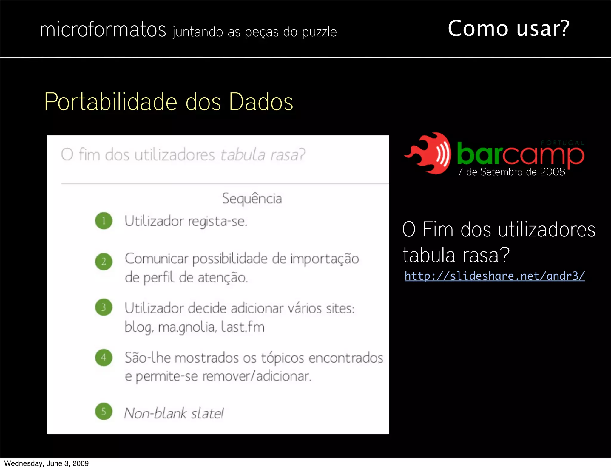 Microformatos - 2009 - Juntando as Peças do Puzzle