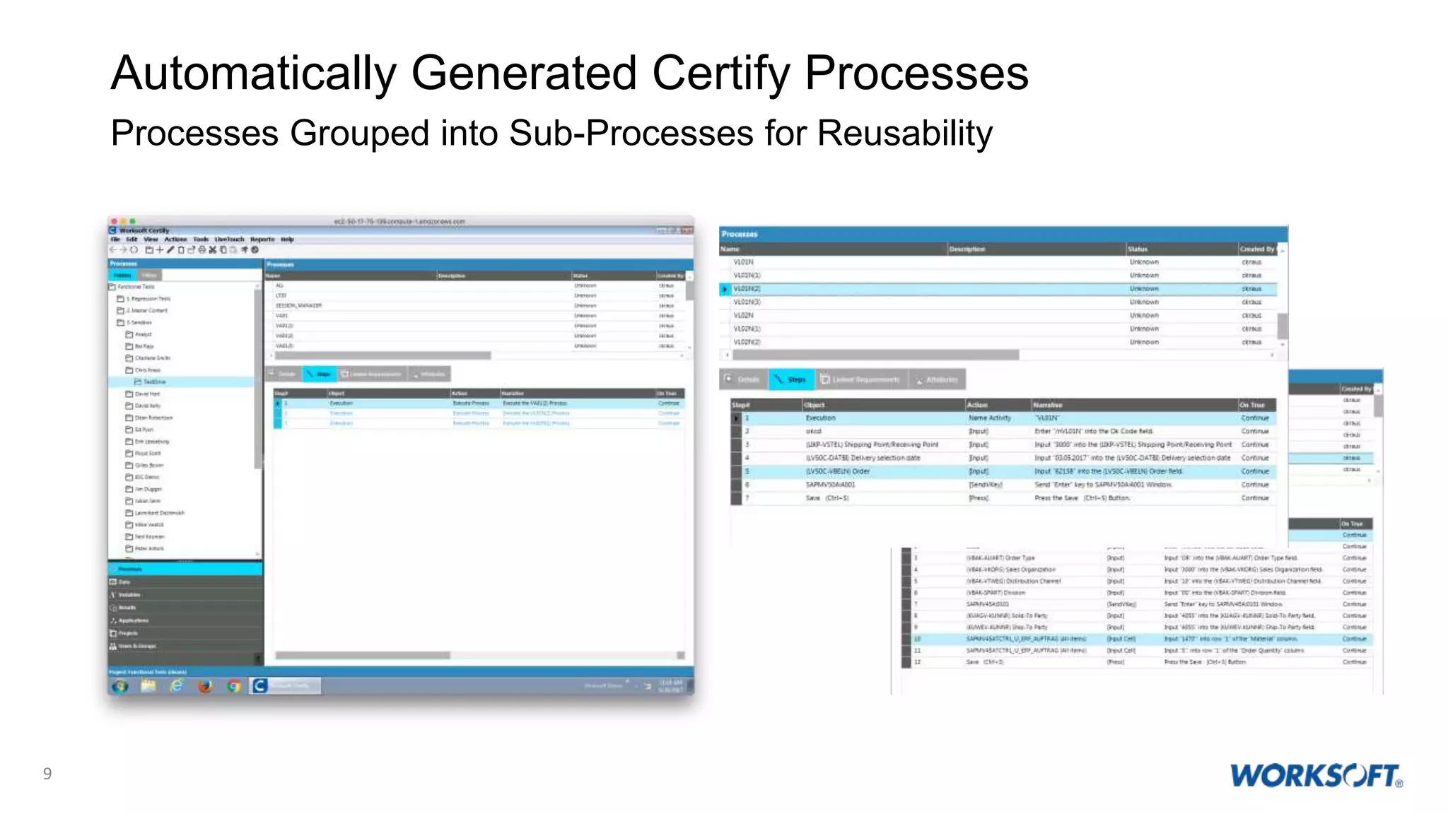 9
Automatically Generated Certify Processes
Processes Grouped into Sub-Processes for Reusability
 