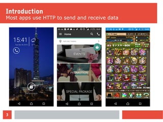 3
Introduction
Most apps use HTTP to send and receive data
 
