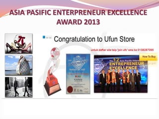 ASIA PASIFIC ENTERPRENEUR EXCELLENCE
AWARD 2013

 