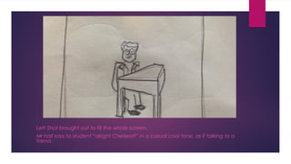 Left Shot brought out to fill the whole screen. 
Mr hall says to student “alright Chelsea?” in a casual cool tone, as if talking to a 
friend. 
 