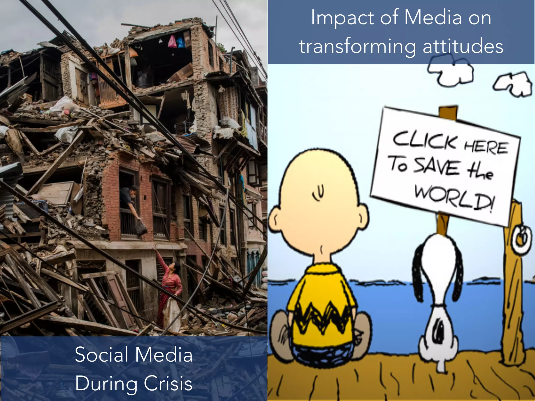 Social Media
During Crisis
Impact of Media on
transforming attitudes
 