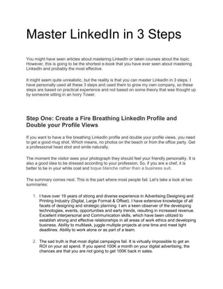 Ultimate Guide to Mastering Linkedin | PDF