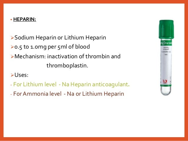 Blood collection and anticoagulants