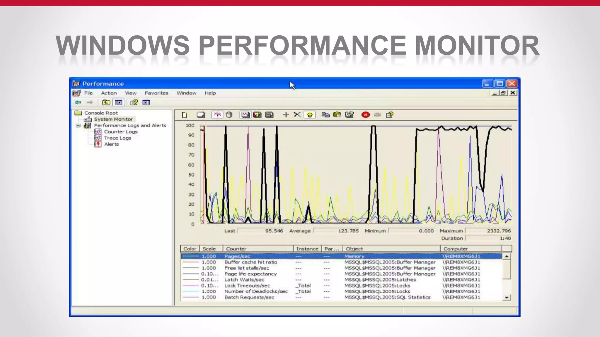 WINDOWS PERFORMANCE MONITOR
 
