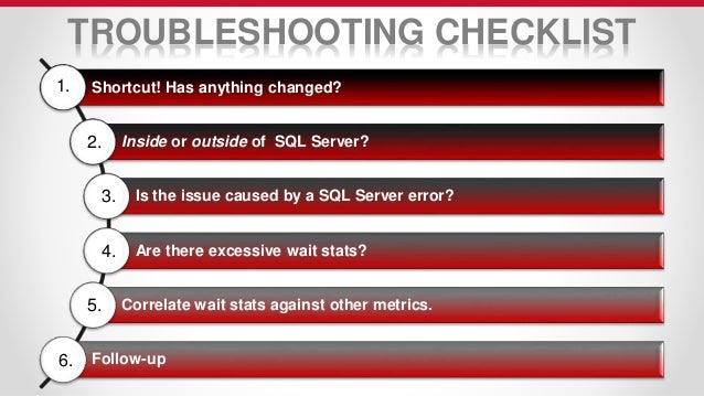 End-to-end Troubleshooting Checklist for Microsoft SQL Server