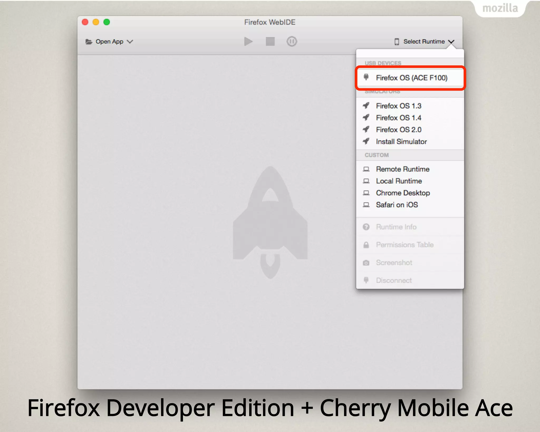 Firefox Developer Edition + Cherry Mobile Ace 
 