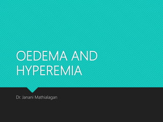 OEDEMA AND
HYPEREMIA
Dr. Janani Mathialagan
 