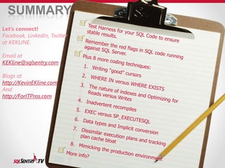 Ten query tuning techniques every SQL Server programmer should know | PPTX