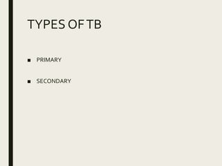 TYPES OFTB
■ PRIMARY
■ SECONDARY
 