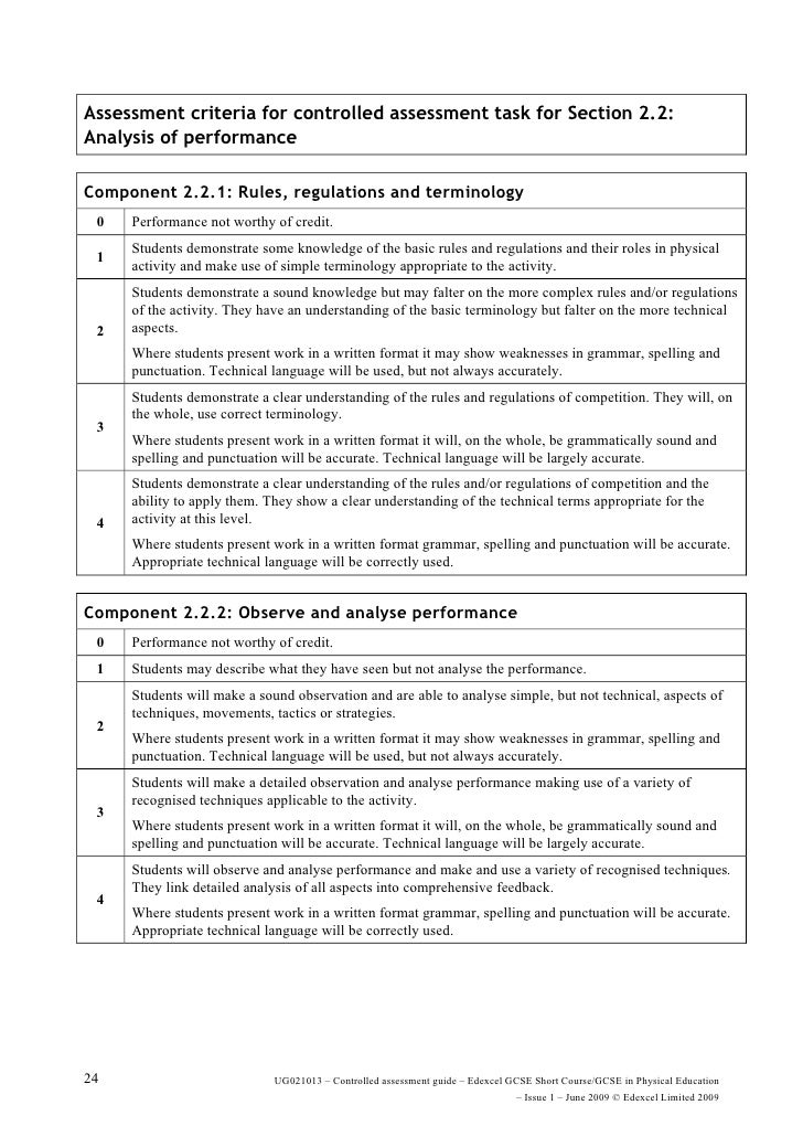 A level coursework pe