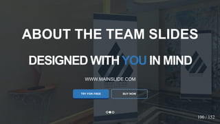 w w w . D o m a i n . c o m Page 104
www.MainSlide.com
© All Rights Reserved.
Confidential
DESIGNED WITHYOU IN MIND
WWW.MAINSLIDE.COM
TRY FOR FREE
ABOUT THE TEAM SLIDES
100 / 152
BUY NOW
 