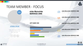 w w w . D o m a i n . c o m Page 134
www.MainSlide.com
© All Rights Reserved.
Confidential
TEAM MEMBER - FOCUS
JOSH DOE
Sugar plum gummi bears
candy canes danish cake
bear claw cake.
CEO slide Mainslide
SERVICE ONE
Dessert tiramisu sweet cotton Pastry
gummies marshmallow jelly beans Pastry
gummies marshmallow jelly beans
APP NAME ONE
Features
slide Mainslide SERVICE ONE
Dessert tiramisu sweet cotton
slide Mainslide SERVICE ONE
Dessert tiramisu sweet cotton
slide Mainslide SERVICE ONE
Dessert tiramisu sweet cotton
slide Mainslide SERVICE ONE
Dessert tiramisu sweet cotton
slide Mainslide SERVICE ONE
Dessert tiramisu sweet cotton
 