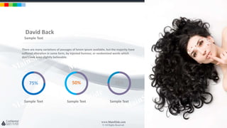 w w w . D o m a i n . c o m Page 23
www.MainSlide.com
© All Rights Reserved.
Confidential
David Back
Sample Text
There are many variations of passages of lorem ipsum available, but the majority have
suffered alteration in some form, by injected humour, or randomized words which
don't look even slightly believable.
75% 50% 25%
Sample Text Sample Text Sample Text
 