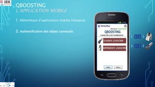QBOOSTING
L’APPLICATION MOBILE
1. Bibliothèque d’applications mobiles Entreprise
2. Authentification des objets connectés
 