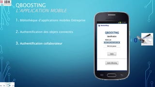 QBOOSTING
L’APPLICATION MOBILE
1. Bibliothèque d’applications mobiles Entreprise
2. Authentification des objets connectés
3. Authentification collaborateur
 