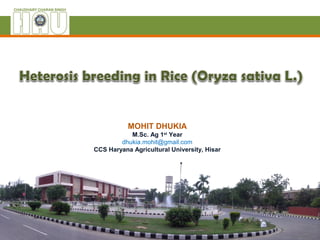 MOHIT DHUKIA
M.Sc. Ag 1st
Year
dhukia.mohit@gmail.com
CCS Haryana Agricultural University, Hisar
 