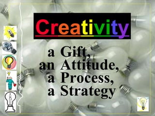 a  Gift,  an  Attitude,  a  Process, a  Strategy Cr ea ti vi t y 