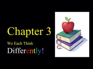 Chapter 3 We Each Think Differ e n t l y ! 