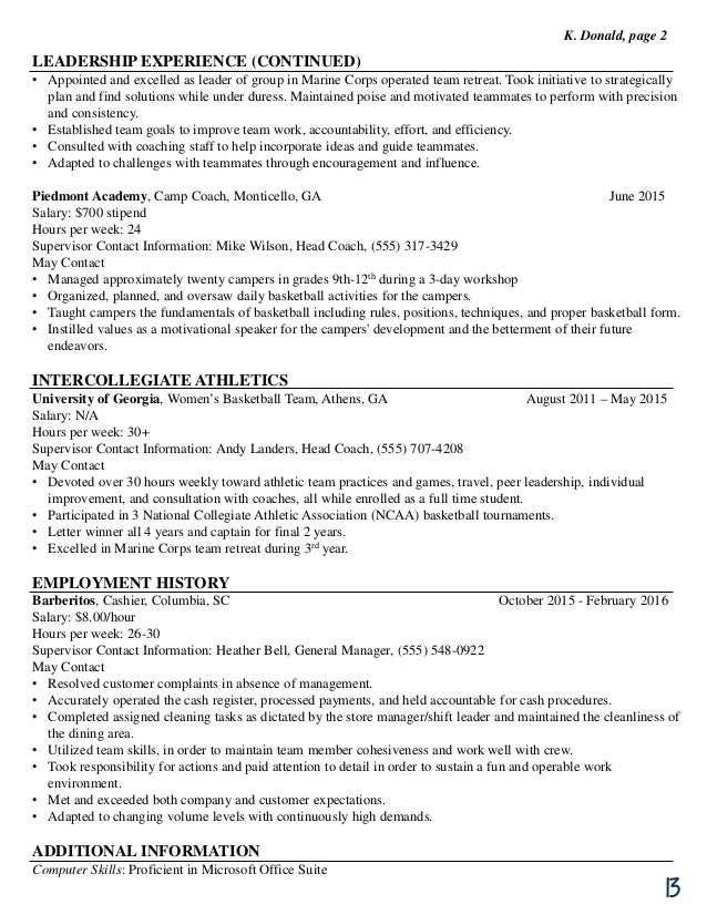 Uga Resume Templates - Uga Federal Resume Guide 15 638