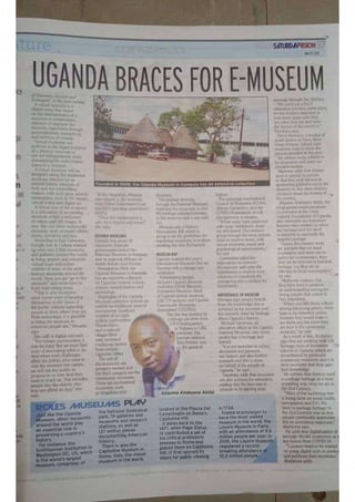Uganda braces for  E-Museum - We need to digitise heritage, museums and involve young people