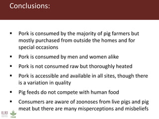 Smallholder pig producers and their pork consumption practices in three districts in Uganda